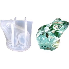 قالب سيليكون ضفدع زينة ضفدع قالب سيليكون أبيض ثلاثي الأبعاد ضفادع حيوانات قالب راتنجات الإيبوكسي لصنع شموع المنزل وسطح المكتب بنفسك in Kuwait