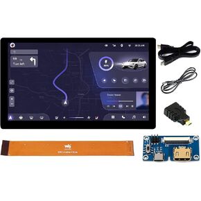 waveshare 7inch QLED Touch Capacitive Display 1024x600 Pixel, Integrated Thin and Light LCD with Adapter Board, for Raspberry Pi/Jetson Nano/Windows/PC, Support Windows/Linux/Android