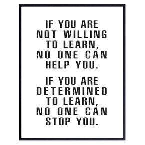 Home Office Inspirational Wall Decor 11x14 - positive Quotes Wall Decor - Motivational Wall Decor for Men Woman Student - Personal Growth Dorm Room Decor - Success Classroom Wall Decor - Teacher Gifts