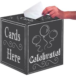 Creative Converting Chalkboard Card Box, 12" x 12", Black