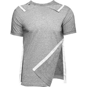 Shoulder Surgery Recovery Shirts Unisex Post Surgery Shirt Left and Right Side Snap Access Recovery T Shirt for Women Men