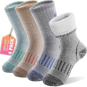 Anlisim Kids Merino Wool Hiking Socks Boys Girls Toddlers Thermal Winter Warm Boot Thick Cushion Snowboarding Socks