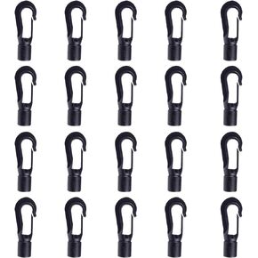 20 Pack Kayaks Bungee Shock Cord Hook for 3/16 inch Rope