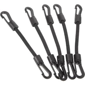 SUPVOX 5pcs Elastic String Hook Short Bungee Cord Multi-use Buckle Strap Daily Use Hook Rope Deck Mount Connector Shock Cords Bungee Rope Tie Down Strap Carabiner Rubber Rope with Hook