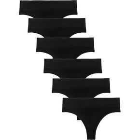 Imakokoni Seamless Thongs for Women No Show 6 Pack Women's Nylon Spandex Thong Underwear