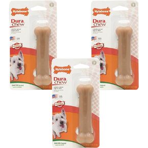 Nylabone (3 Pack) Dura Chew Bacon Flavored Bone - Size Regular