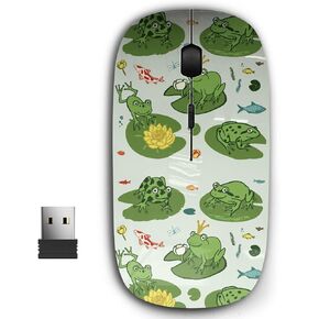 2.4G Ergonomic Portable USB Wireless Mouse for PC, Laptop, Computer, Notebook with Nano Receiver (Frog Animals Cartoon Hand)