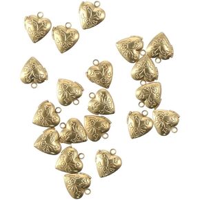 20Pcs Heart Photo Frame Charms Mini Golden Brass Locket Heart Pendants Photo Style Dangle Decoration for DIY Jewelry Making Necklace Bracelet Pendant Accessories