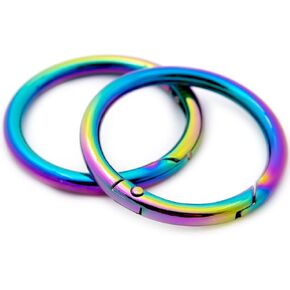 Rainbow O Ring 6PCS Spring Opening Snap Trigger Clip Buckle Charm Purse Making (1 1/2")
