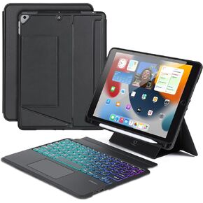 DUX DUCIS iPad Pro 10.5 Case with Keyboard, Smart Case for 10.5" iPad Air 3rd Generation 2019 / iPad Pro 2017, 7 Color Backlit Wireless Detachable Magnetic Folio Cover (Black)