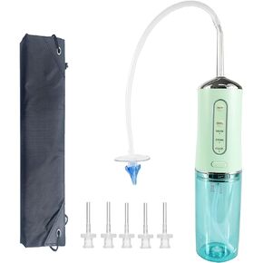 Electric Ear Cleaning Kit for Adults – Premium Ear Wax Removal Tool with Electrical Cleaner Spray – Reusable Earwax Removal Kit with 3 Pressure Irrigation 6 Tip & 9.8in Silicone Hose (Green)