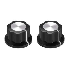 uxcell 2pcs 6.4mm Shaft Hole Potentiometer Volume Control Rotary Knobs Effect Pedal Knobs Black