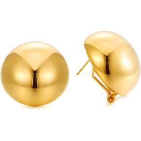 Gold Ball Earrings for Women Large Button Earrings Half Ball Dome Earrings Oversized Stud Earrings Jewelry