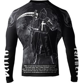 Men's Four Horsemen of The Apocalypse Death BJJ Rash Guard MMA Black Edition