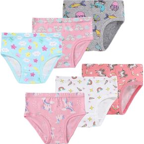 Little Girls Mermaid Underwear Kids Breathable Comfort Briefs Children Panties(Pack of 6)