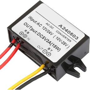 Step Down Converter AC to DC Buck Converter, Waterproof Buck Voltage Regulator Power Module for Car Step Down Converter, AC 12V 24V to DC 5V Buck Converter Power Supply Module (3A)