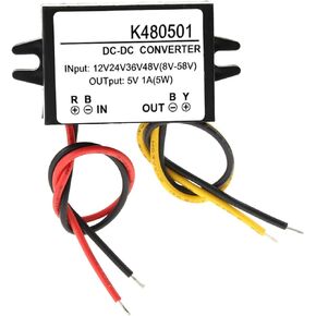 Oumefar DC-DC Converter Buck Module, 12V/24V/36V/48V to 5V 1A Buck Converter, Step Down Converter Buck Module Power Supply Module Transformer Adapter for Car LED Screen