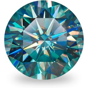 6.5mm 1.0ct VVS1 Blue Green Moissanite Round Excellent Cut Moissanite Loose Gemstones for Jewelry Making
