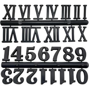 2 Sets Clock Numerals Kit Including Arabic Number and Roman Number DIY Digital Clock Numbers for Design Replacement Repairing Clock Accessories