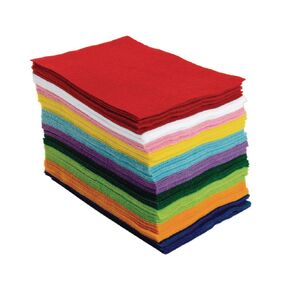 Colorations 100% Polyester Felt Sheets 6" x 9", 10 colors, 1mm Thick, 100 Sheet Pack for Sewing and DIY Arts & Crafts Projects (Item #EZFELT),orange