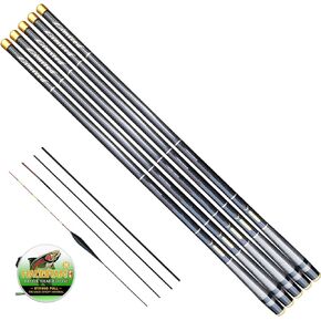 Telescopic Fishing Rod Travel Fishing Rod,Portable Collapsible Bass Crappie Rod,1 Piece Carbon Fiber Inshore Stream Trout Free Tip Set(Top 3 Segment)