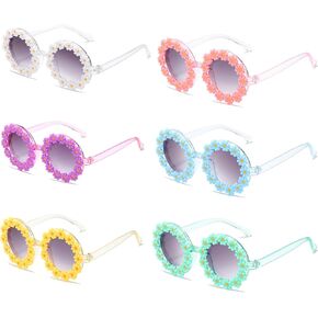 WZWLKJ Round Flower Sunglasses for Baby Girls Flower Shaped Cute Glasses UV 400 Protection Outdoor Beach Girl Boy Gifts