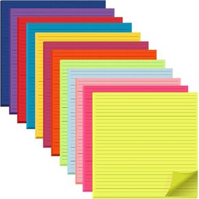 Zubebe 12 Pad 11 x 11 Inch Large Lined Sticky Notes Big Sticky Pads Jumbo Self Stick Note Pads Square Memo Post Stickies for School Office Home, 25 Sheets/Pad in Saudi Arabia