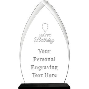 Happy Birthday Acrylic Award, 6.75" H Personalized Happy Birthday Gift with Custom Engraving Prime