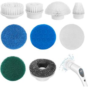 9-in-1 Electric Spin Scrubber Replaceable Brush Heads Set, Universal Electric Scrub Brush Heads for All Brands, Spin Brush Heads for Shower Scrubber, Electric Cleaning Brush for Bathroom Floor Tile