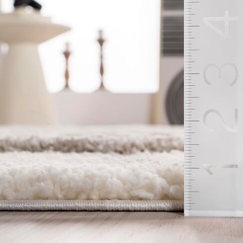 nuLOOM Christabel Checkered High-Low Shag Area Rug, 4x6, Beige in Saudi Arabia