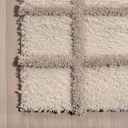 nuLOOM Christabel Checkered High-Low Shag Area Rug, 4x6, Beige in Saudi Arabia