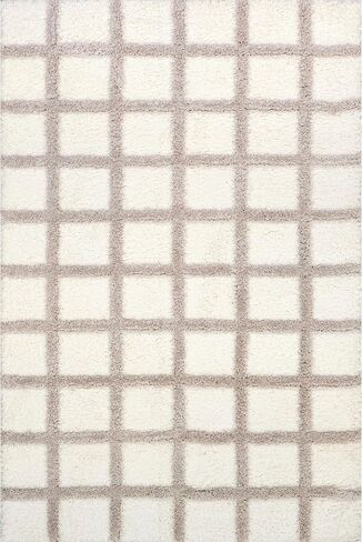 nuLOOM Christabel Checkered High-Low Shag Area Rug, 4x6, Beige in Saudi Arabia