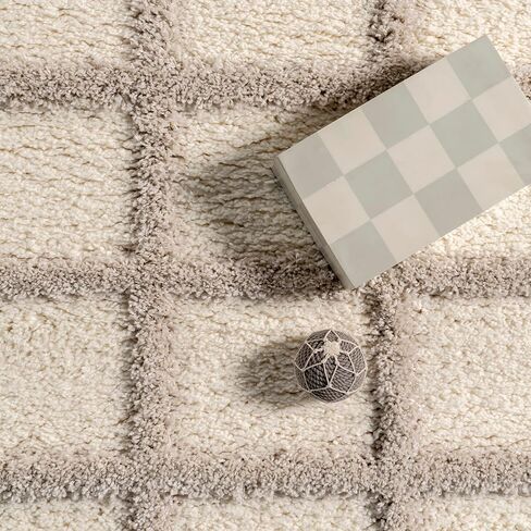 nuLOOM Christabel Checkered High-Low Shag Area Rug, 4x6, Beige in Saudi Arabia