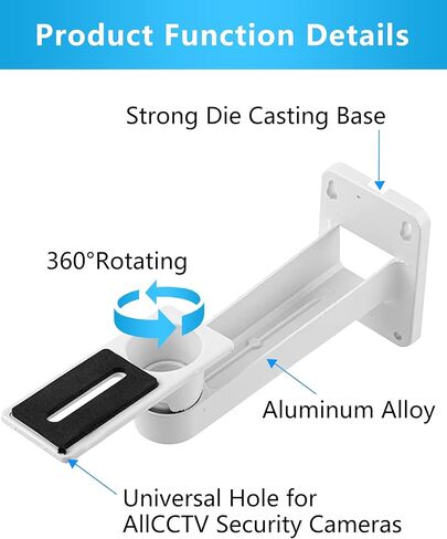دعامة تثبيت معدنية على الحائط/السقف لكاميرا الأمان العالمية، حامل تثبيت داخلي/خارجي متوافق مع Arlo، Arlo Pro 2 3، كاميرات مراقبة Arlo Ultra CCTV (دعامة فقط) in Kuwait