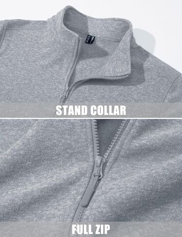 MAGCOMSEN Men's Full Zip Fleece Jacket Lightweight Stand Collar Jackets Soft Warm Windproof Casual Coats with Zipper Pockets in Saudi Arabia