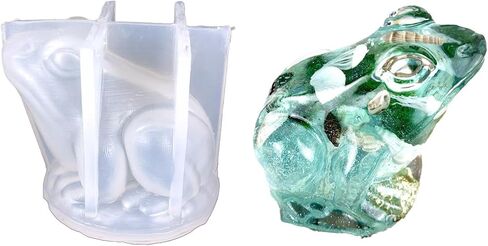 قالب سيليكون ضفدع زينة ضفدع قالب سيليكون أبيض ثلاثي الأبعاد ضفادع حيوانات قالب راتنجات الإيبوكسي لصنع شموع المنزل وسطح المكتب بنفسك in Kuwait