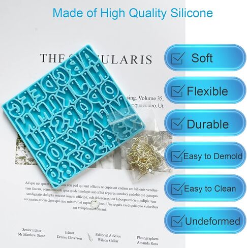 Szecl قالب أقراط الأبجدية الصغيرة 36 ​​تجاويف رقم الرسالة قالب السيليكون مع 2 ثقب مزيج القرط قلادة سوار DIY قلادة سحر الديكور قوالب راتنجات الايبوكسي القابلة لإعادة الاستخدام أداة صنع المجوهرات in Kuwait