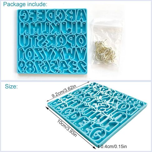 Szecl قالب أقراط الأبجدية الصغيرة 36 ​​تجاويف رقم الرسالة قالب السيليكون مع 2 ثقب مزيج القرط قلادة سوار DIY قلادة سحر الديكور قوالب راتنجات الايبوكسي القابلة لإعادة الاستخدام أداة صنع المجوهرات in Kuwait