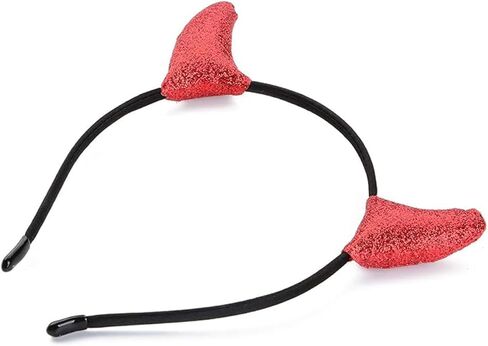 عصابة رأس من Merroyal Glitter Devil Horns للهالوين فستان تنكرية للحفلات التنكرية (أسود) in Kuwait