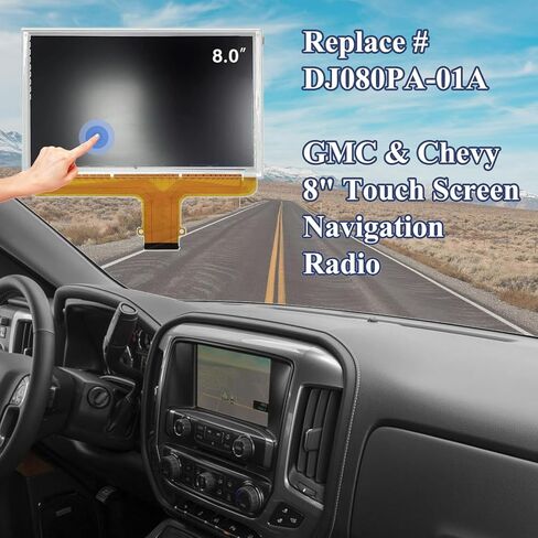 استبدال الملاحة الراديوية بشاشة تعمل باللمس مقاس 8 بوصات متوافق مع GMC Sierra Acadia Yukon Terrain & Chevy Silverado Suburban Tahoe Colorado 2015-2018، شاشة لمس مع شاشة LCD DJ080PA-01A in Kuwait