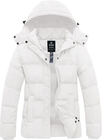Wantdo Women's Hooded Warm Winter Coat Quilted Thicken Puffer Jacket with Removable Hood in Kuwait