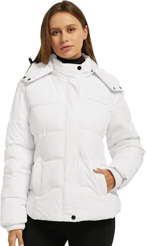 Wantdo Women's Hooded Warm Winter Coat Quilted Thicken Puffer Jacket with Removable Hood in Kuwait
