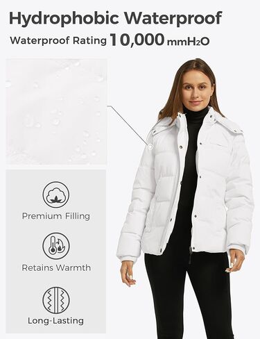 Wantdo Women's Hooded Warm Winter Coat Quilted Thicken Puffer Jacket with Removable Hood in Kuwait