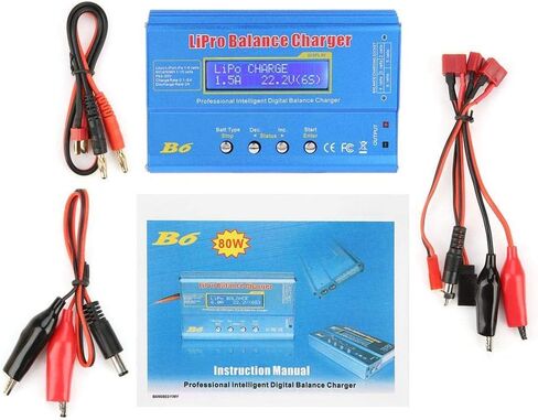 شاحن Fafeicy RC، شاحن توازن Lipo B6 80W مفرغ شاحن توازن LCD رقمي، شاحن توازن RC مناسب لبطارية LLiPo NiMH RC (بدون قابس) in Saudi Arabia