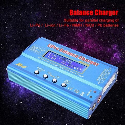 شاحن Fafeicy RC، شاحن توازن Lipo B6 80W مفرغ شاحن توازن LCD رقمي، شاحن توازن RC مناسب لبطارية LLiPo NiMH RC (بدون قابس) in Saudi Arabia