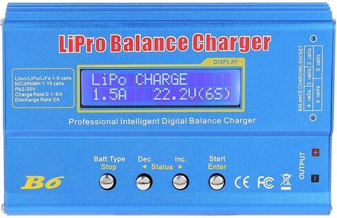 شاحن Fafeicy RC، شاحن توازن Lipo B6 80W مفرغ شاحن توازن LCD رقمي، شاحن توازن RC مناسب لبطارية LLiPo NiMH RC (بدون قابس) in Saudi Arabia