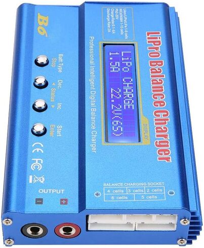 شاحن Fafeicy RC، شاحن توازن Lipo B6 80W مفرغ شاحن توازن LCD رقمي، شاحن توازن RC مناسب لبطارية LLiPo NiMH RC (بدون قابس) in Saudi Arabia