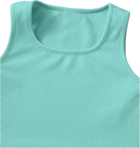 Verdusa Girl's 2 Piece Tracksuit Sets Workout Crop Tank Top and Short Sets in Saudi Arabia