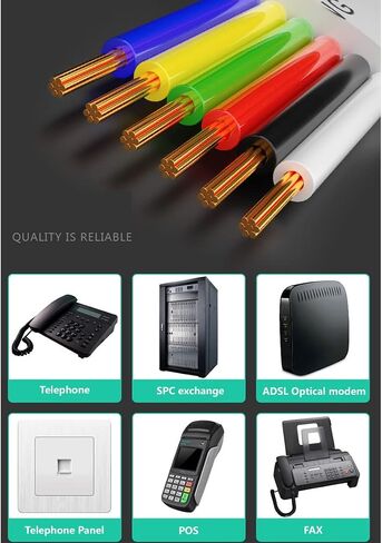 100M(328ft) Pure Copper Multi-Strand Telephone Line RJ11 Communication 6-Core Indoor Connecting Line Flat Line, White in Saudi Arabia