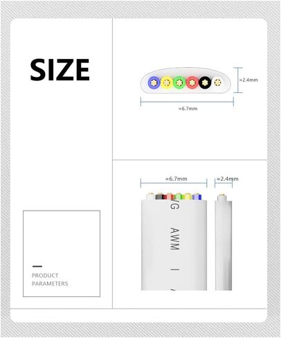 100M(328ft) Pure Copper Multi-Strand Telephone Line RJ11 Communication 6-Core Indoor Connecting Line Flat Line, White in Saudi Arabia
